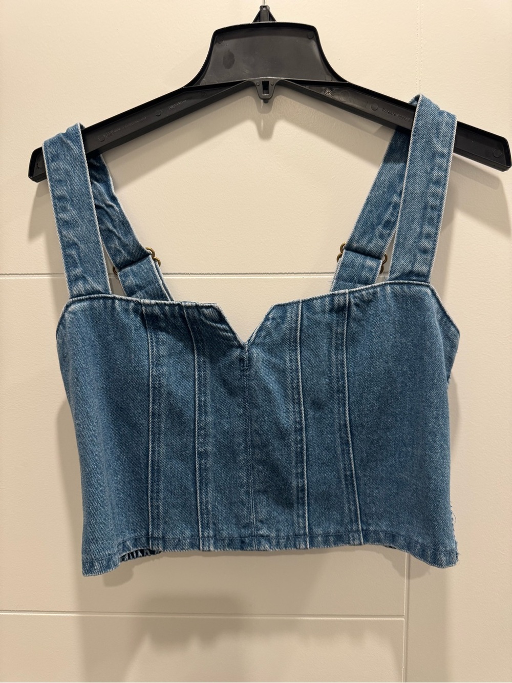 Denim Corset Crop Top - Blue
